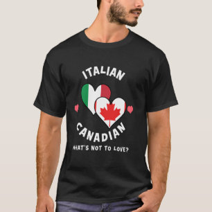 Camiseta Bandeiras do Coração Ítalo-Canadense O Que Não Ama