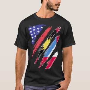 Camiseta Bandeiras do Coração Patriota Americano Crescente