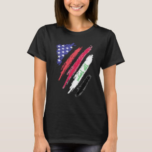 Camiseta Bandeiras do Coração Patriota Americano Crescente