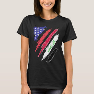 Camiseta Bandeiras do Coração Patriota Americano Crescente