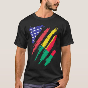 Camiseta Bandeiras do Coração Patriótico Beninês Americano