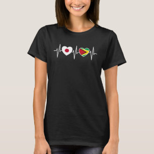 Camiseta Bandeiras Do Japão E Da Guiana
