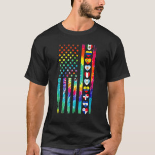 Camiseta Bandeiras do Mês da Herança Hispânica Tie Dye Orgu