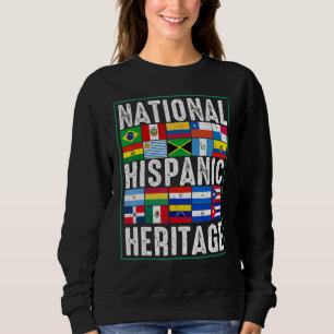 Camiseta Bandeiras do Mês Nacional da Herança Hispânica Grá