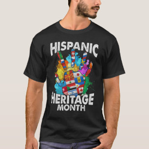 Camiseta Bandeiras do País do Mês do Patrimônio Hispânico