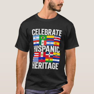 Camiseta Bandeiras do país latino celebram Patrimônio Hispâ