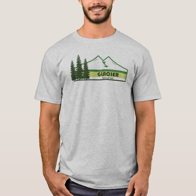 Camiseta Bandeiras do Parque Nacional Glacier (Frente)