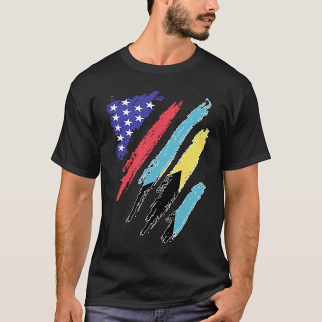 Camiseta Bandeiras do Patriota Americano das Bahamas Cultiv (Frente)