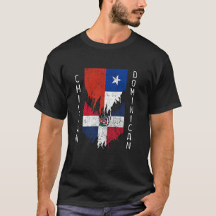 Camiseta Bandeiras Dominicanas chilenas amontoadas Torn Chi