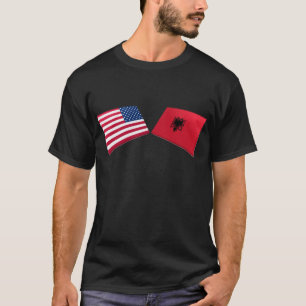 Camiseta Bandeiras dos E.U. & da Albânia