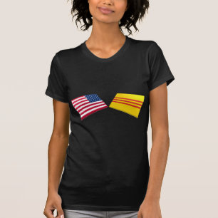 Camiseta Bandeiras dos E.U. & do Vietnam (Vietnam sul)