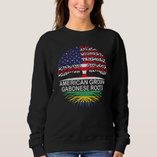 Camiseta Bandeiras dos EUA & Gabão Raízes Gabonesas Cultiva