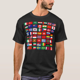 Camiseta Bandeiras dos países do Legal gráfico mundial D