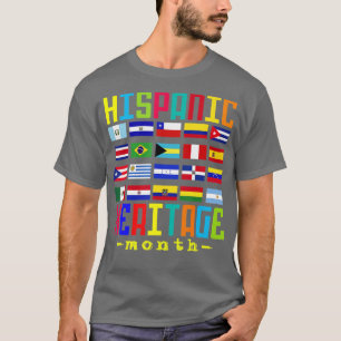 Camiseta Bandeiras dos Países do Patrimônio Nacional Hispân