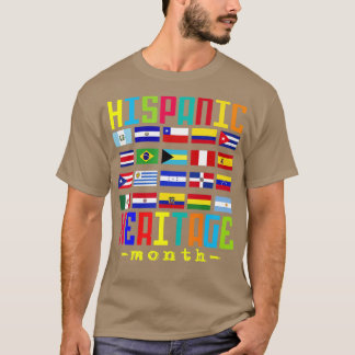 Camiseta Bandeiras dos Países do Patrimônio Nacional Hispân