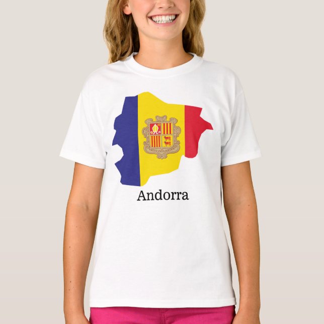 Camiseta Bandeiras e países Andorra (Frente)
