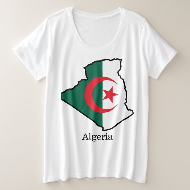 Camiseta Bandeiras e países Argélia (Frente do Design)