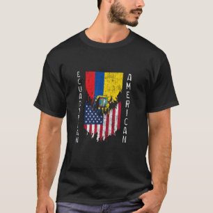 Camiseta Bandeiras Equatorianas Americanas Raspadas no Equa