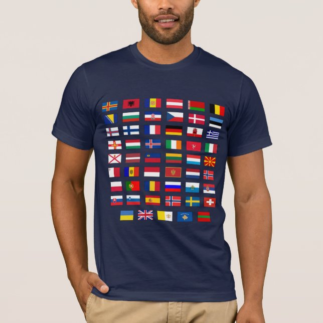Camiseta Bandeiras européias (Frente)