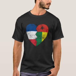 Camiseta Bandeiras Francesas do Coração de Bissau França G