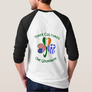 Camiseta Bandeiras Gregas Irlandesas Americanas Shamrock Se