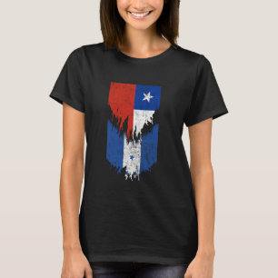 Camiseta Bandeiras hondurenhas chilenas rasgadas no Chile e