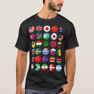 Camiseta Bandeiras Internacionais do Circ. Mundo dos 30 Paí