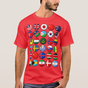 Camiseta Bandeiras Internacionais do Circ. Mundo dos 30 Paí