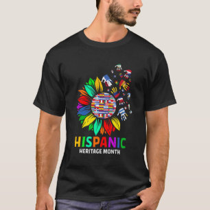 Camiseta Bandeiras manuais Girassol Raiz Latino Herança His