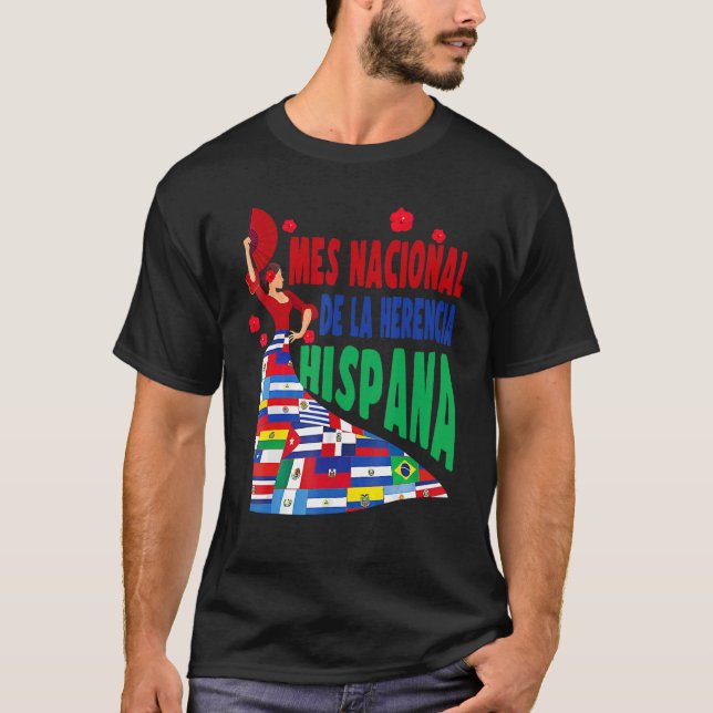 Camiseta Bandeiras nacionais de La Herencia Hispana (Frente)