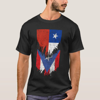 Camiseta Bandeiras porto-riquenhas chilenas torcidas no Pue