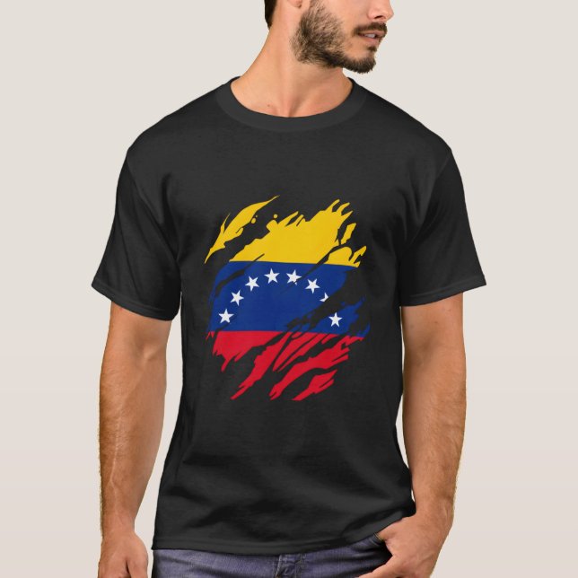 Camiseta Bandeiras profundos da Venezuela (Frente)