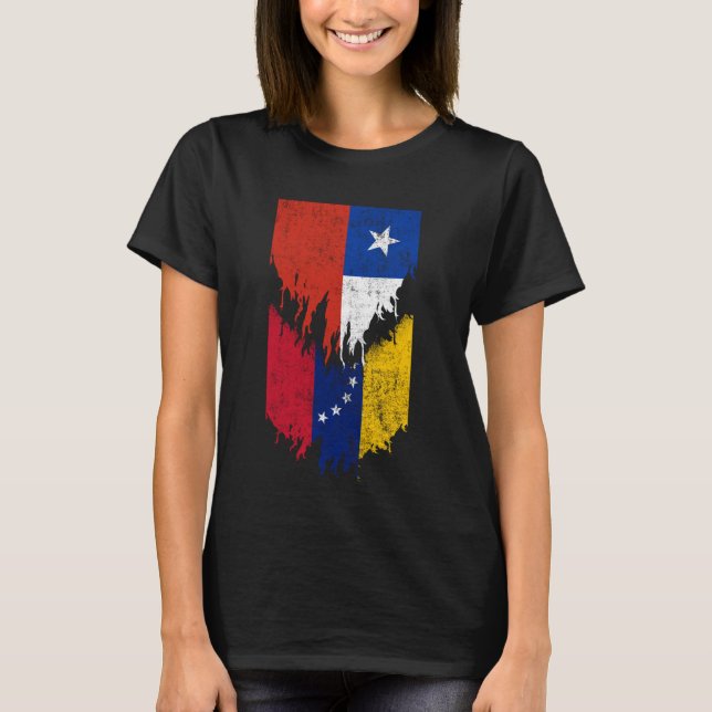 Camiseta Bandeiras venezuelanas ripadas torn Chile Venezue (Frente)