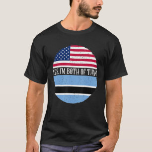 Camiseta Bandeiras Vintage dos EUA e Botsuana Sim, sou ambo