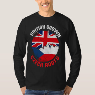 Camiseta Bandeiras Vintage para Homens de Raízes Tchecas Cu