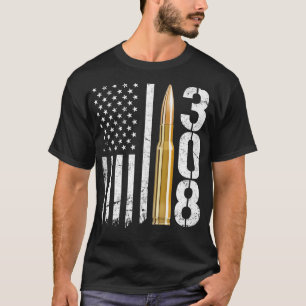 Camiseta Bandeja 308 Gun Ammo 308 Caliber Rifle USA