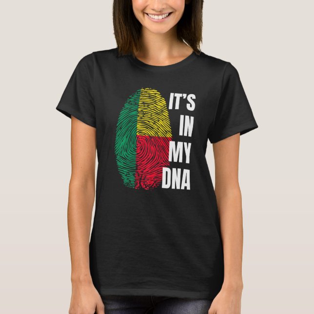 Camiseta Bandeja Benin Dna Impressão Digital Impressão Negr (Frente)