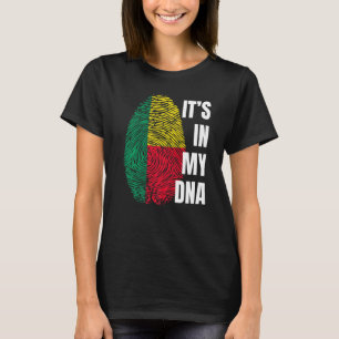 Camiseta Bandeja Benin Dna Impressão Digital Impressão Negr