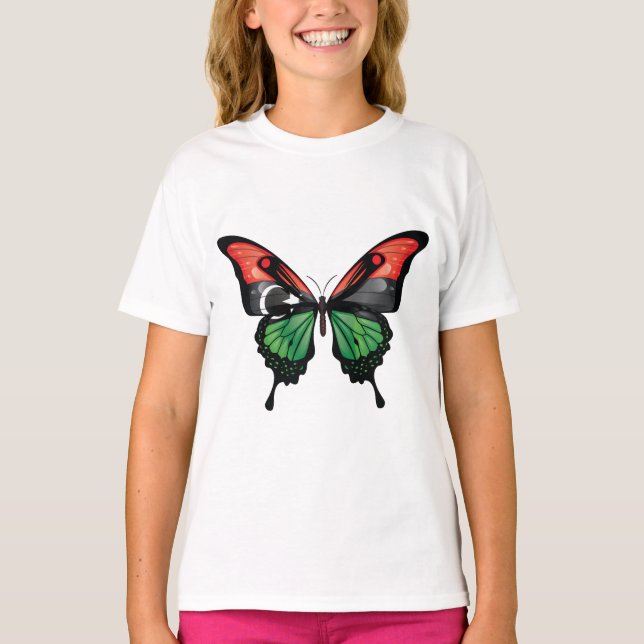 Camiseta Bandeja da Borboleta da Líbia (Frente)