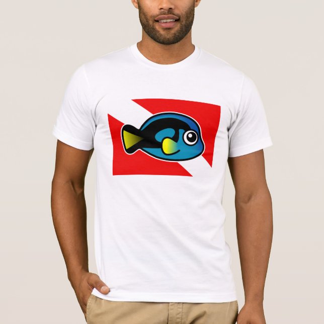 Camiseta Bandeja de Caneta Azul de Cartoon (Frente)