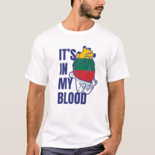 Camiseta Bandeja de Mão das Veias do Coração Lituana Lituân