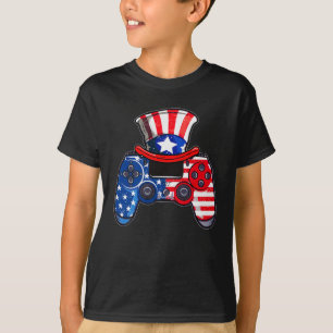 Camiseta Bandeja de Vídeo de Bandeiras Americanas 4 de julh