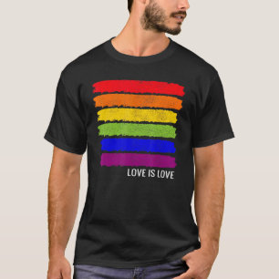 Camiseta Bandeja do arco-íris Strips Orgulho gay LGBT Dista