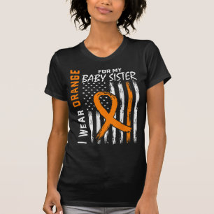 Camiseta Bandeja Laranja Irmã do Bebê Leucemia Bandeira
