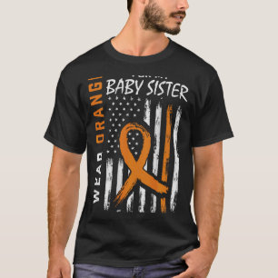 Camiseta Bandeja Laranja Irmã do Bebê Leucemia Bandeira