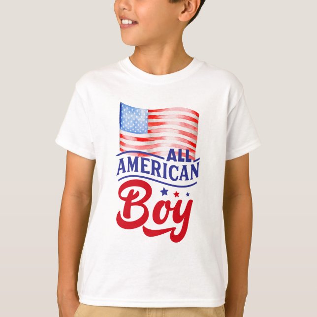 Camiseta Bandeja vermelha branca e azul All American Boy T- (Frente)