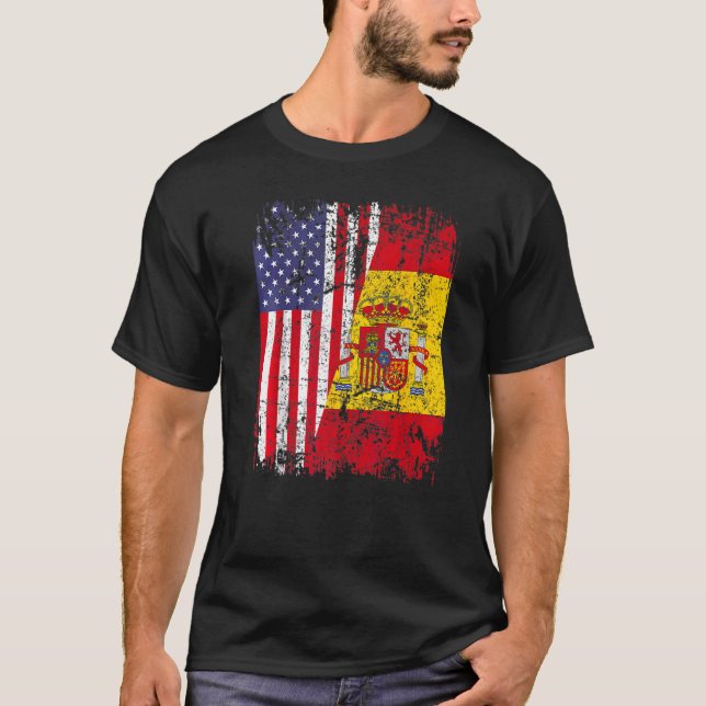 Camiseta Bandera Americana de Bandeiras Espana Espanha Amer (Frente)