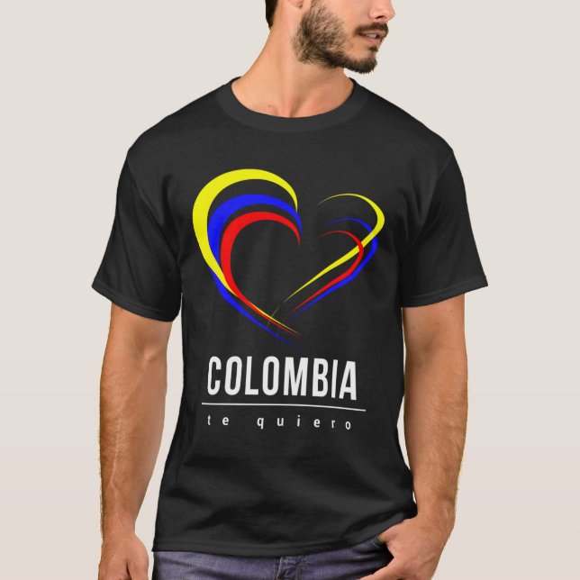 Camiseta Bandera Corazon Hoodie, Sinalizador colombiano (Frente)