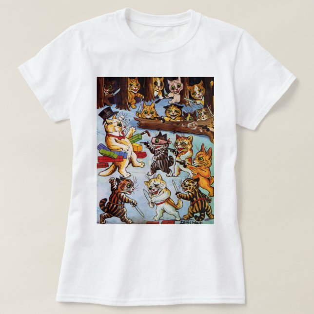 Camiseta Bandits de Kitten, Louis Wain (Frente do Design)