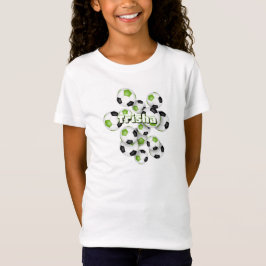 Camiseta bando de bolas de futebol preto verdes brilhantes